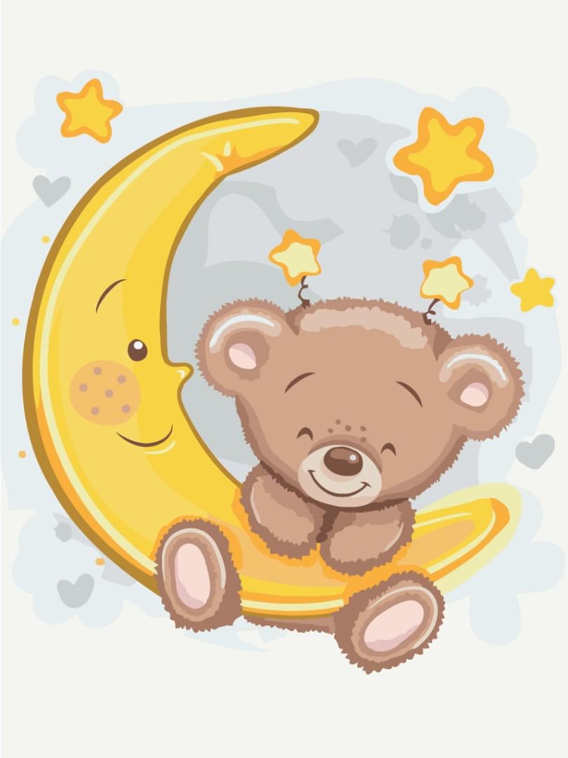 Картина по номерам Brushme Мешка на луне 30x40 см (KBS0107) Картина по номерам Brushme Мешка на луне 30x40 см (KBS0107)