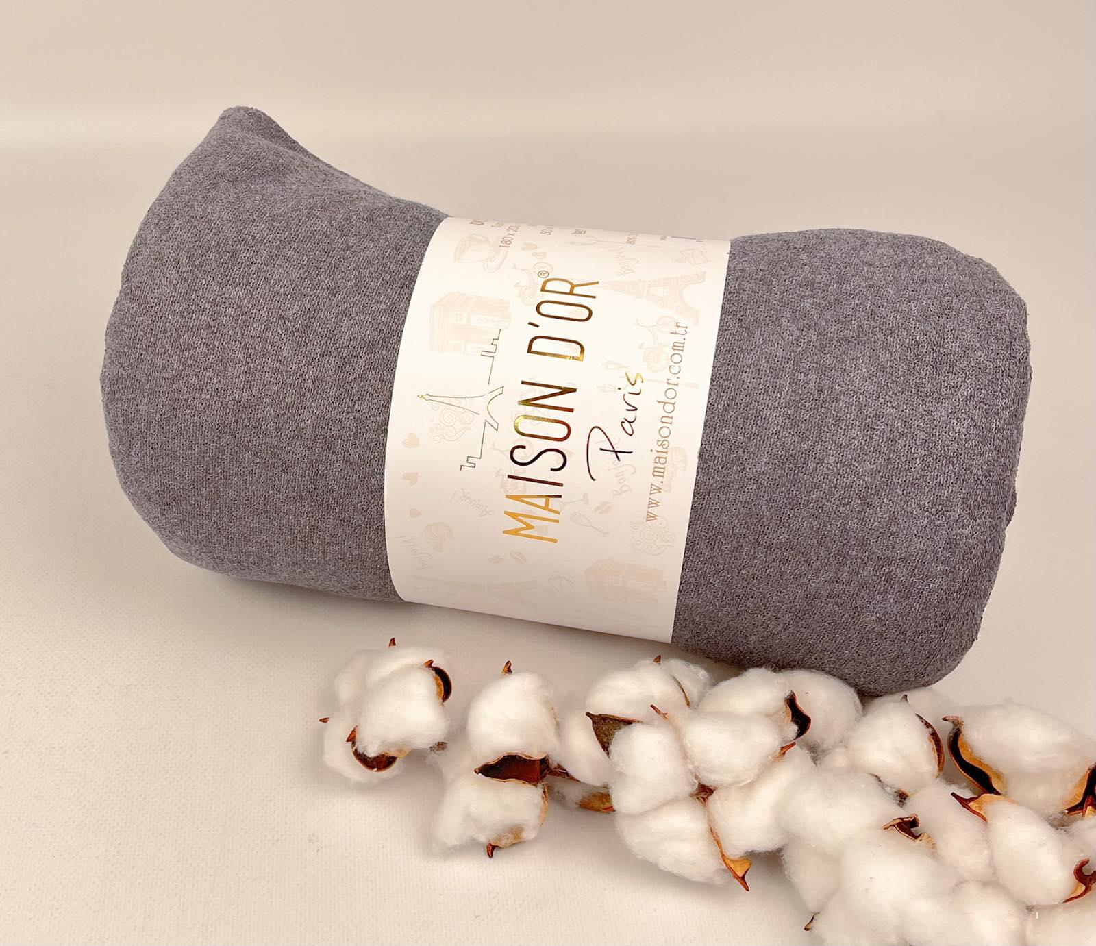 Простирадло махрове на резинці Maison D'or 180x200 см з наволочками Anthracite (CN25541)