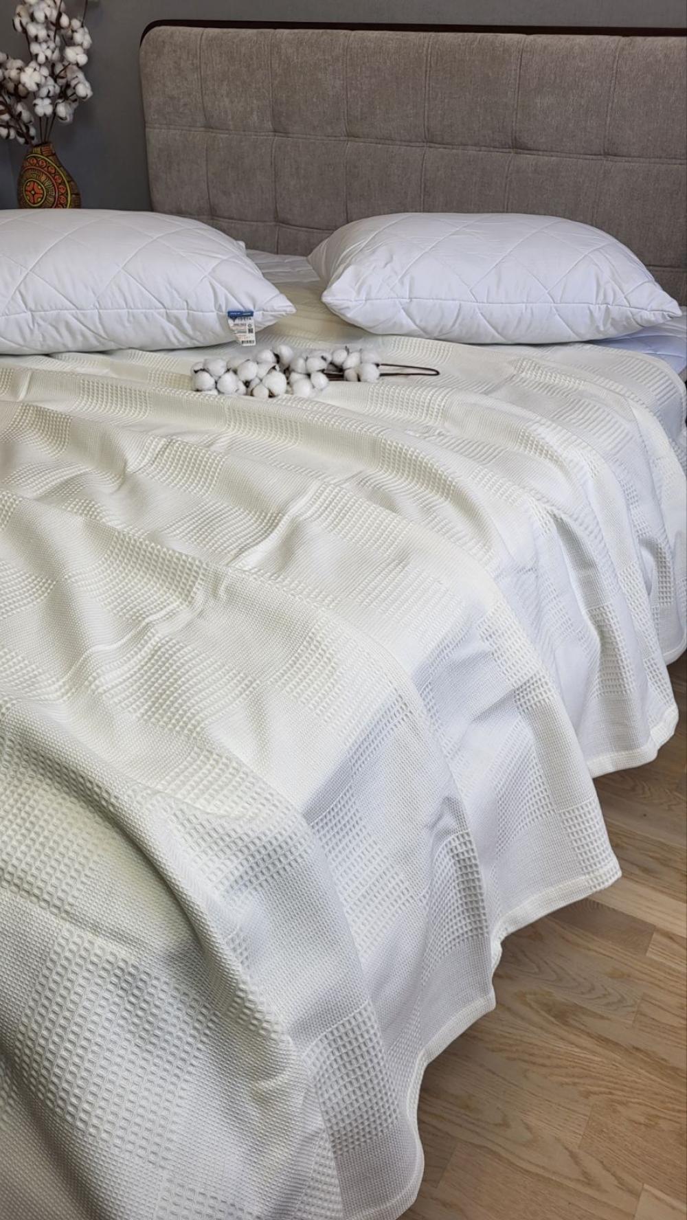 Покрывало Пике Вафелька 140x220 см Ванильный (11156) - фото 7