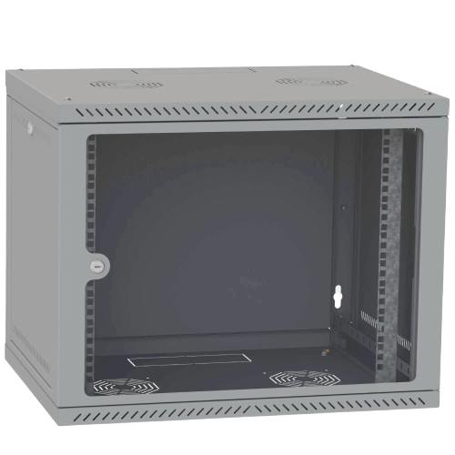 Шкаф серверный телекоммуникационный IPCOM 9U со стеклом IP20 600x600 мм Grey (32709372)