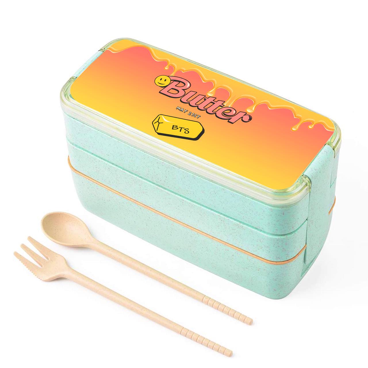 Ланч-бокс Butter BTS 900 мл с вилкой и ложкой Мятный (34713-3257-MT)