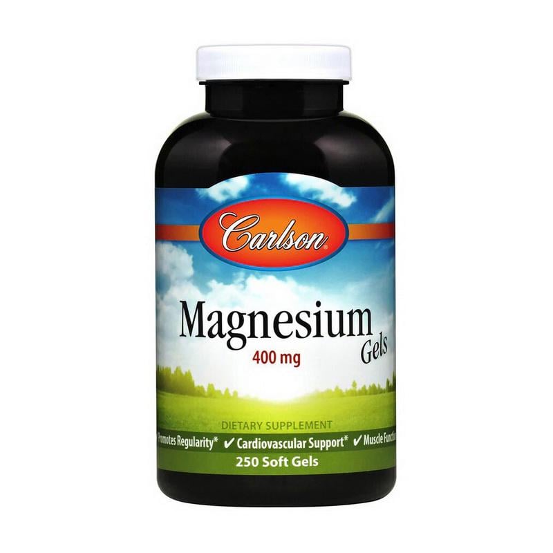 Магній оксид Carlson Labs Magnesium Gels 400 mg 250 м'яких капс.