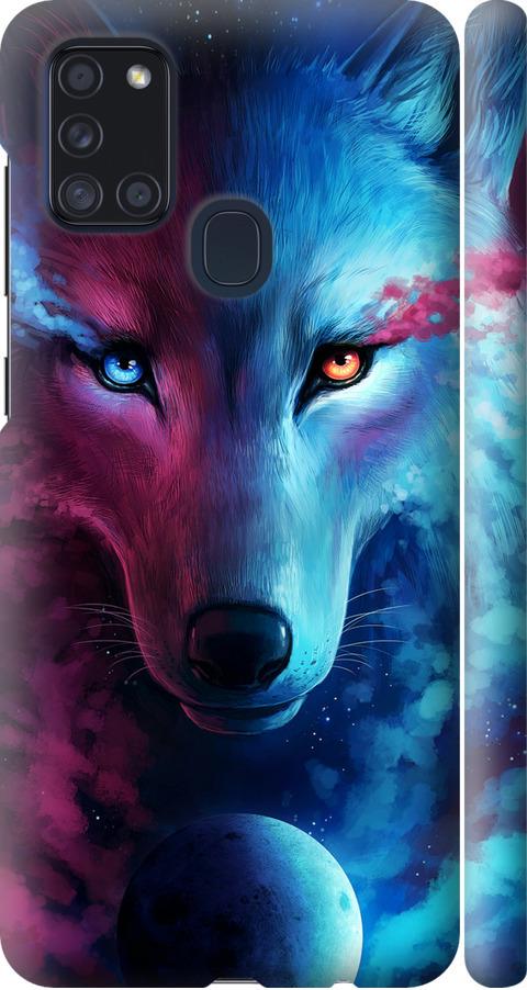 Чехол на Samsung Galaxy A21s A217F Арт-волк (3999m-1943-42517)