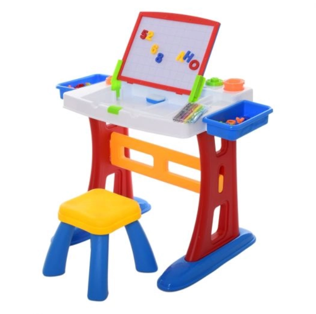 Столик игровой Bowa стульчик/двусторонняя магнитная доска/маркер (HM1102B)