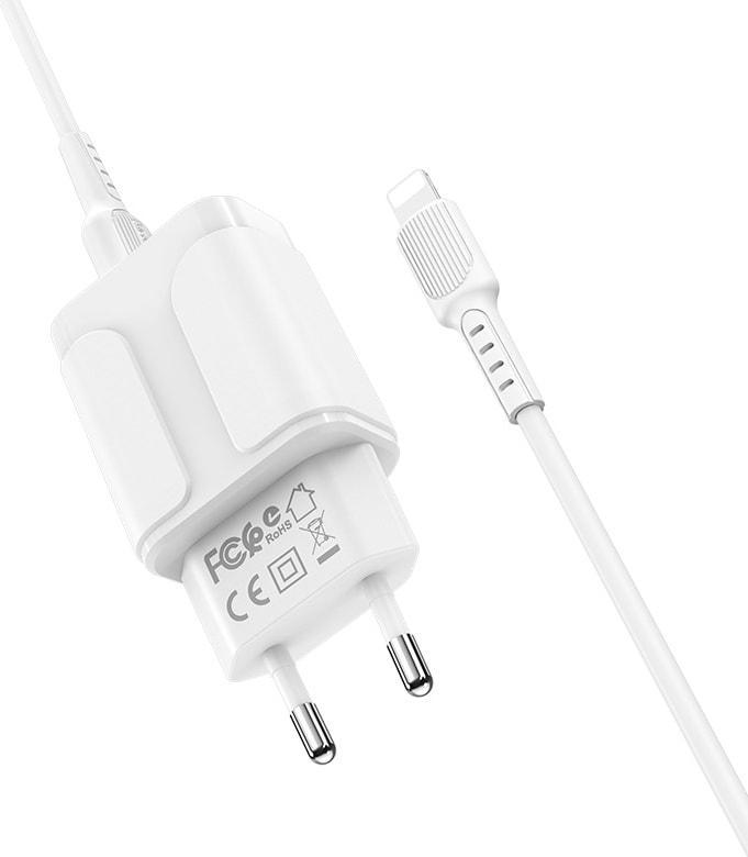Устройство зарядное Borofone BA37A 2 USB 2,4A кабель Lightning White (36713) - фото 3 Устройство зарядное Borofone BA37A 2 USB 2,4A кабель Lightning White (36713) - фото 3