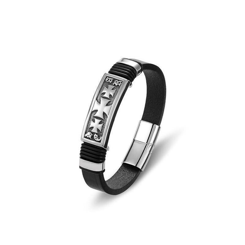 Браслет кожаный Мальтийский крест Type S2 21 см (1866762003)