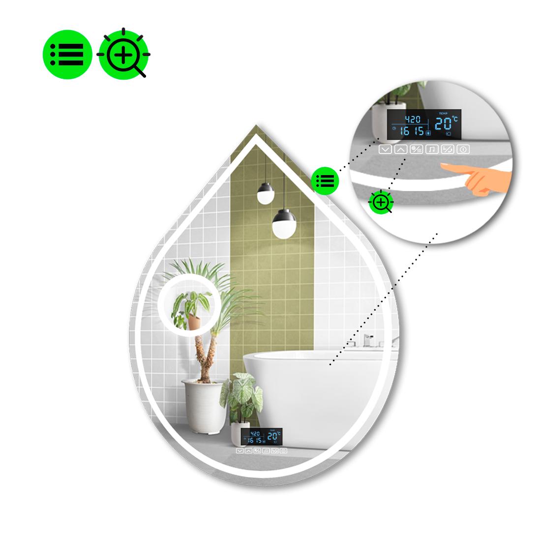 Зеркало с LED подсветкой Goccia 1 с Smart-блоком 140x110 см (8995464)