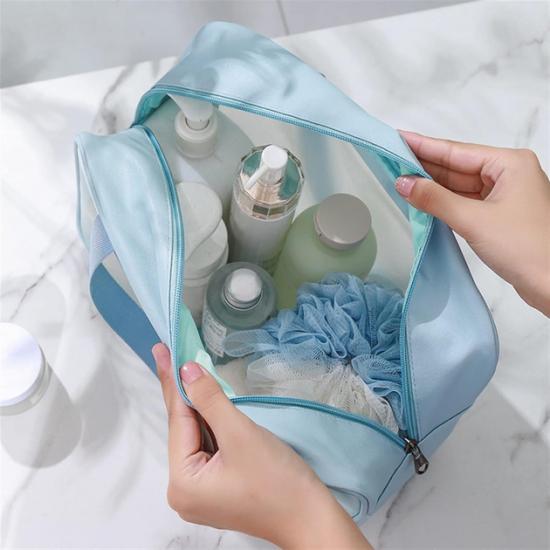 Сумка-косметичка прозора Washbag Big 3 ПВХ 0x20x10 см Blue (128482) - фото 4