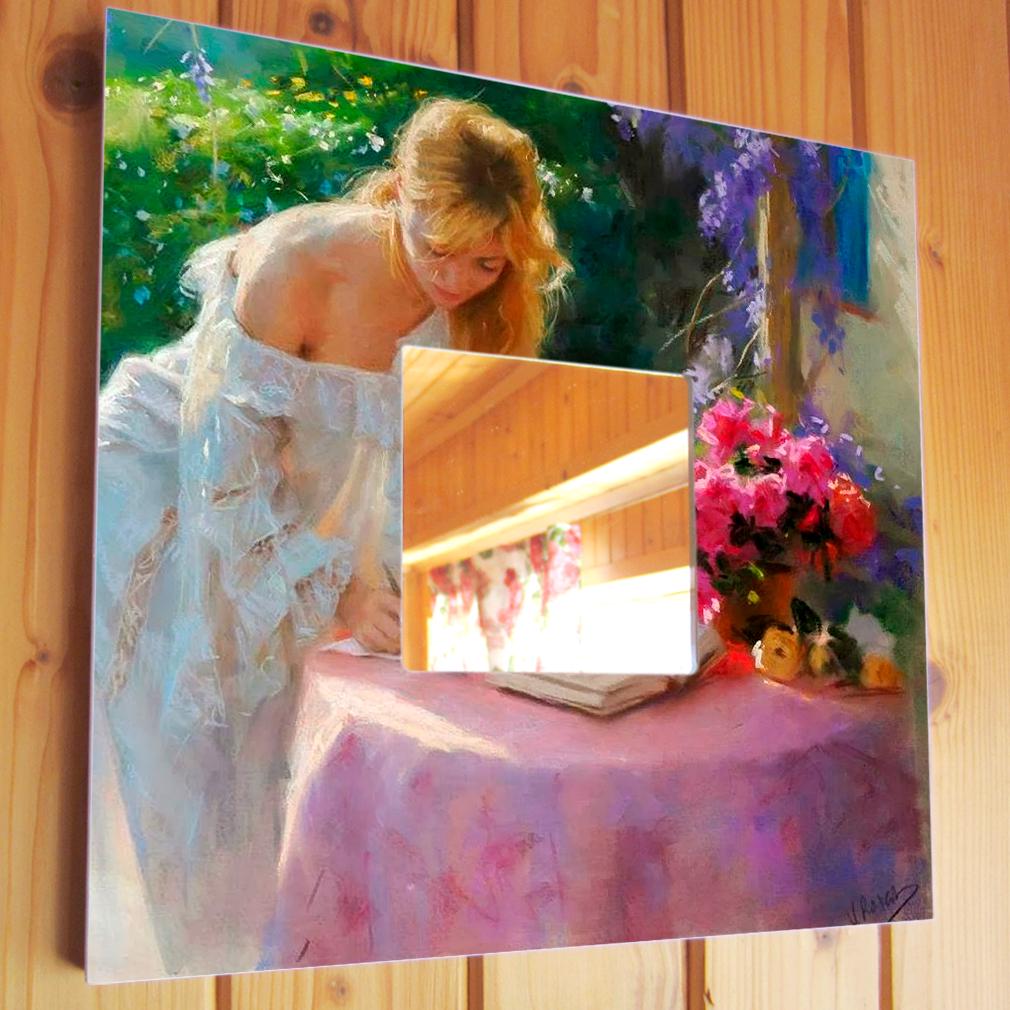 Зеркало декоративное Красавица в саду 260х260 мм (M00088)