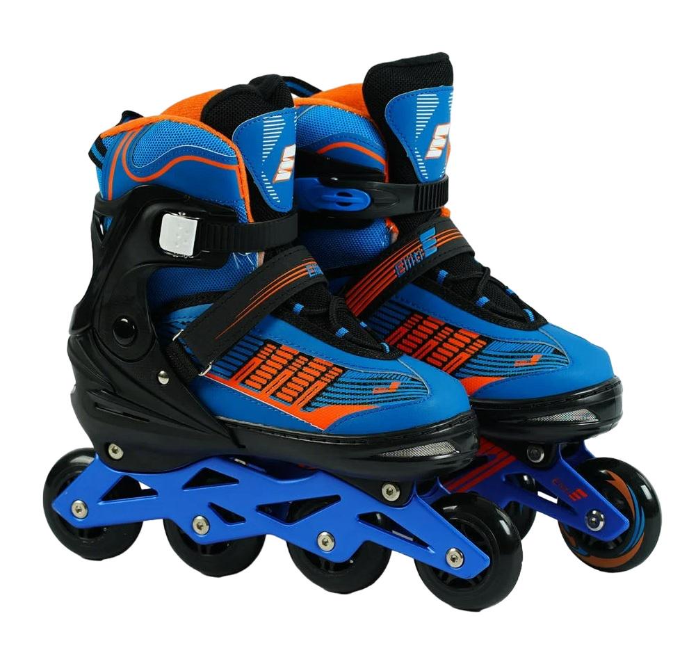 Роликові ковзани Best Roller PU колеса що світяться 24-26 см р. 38-41 Black/Blue (02040-L) - фото 1