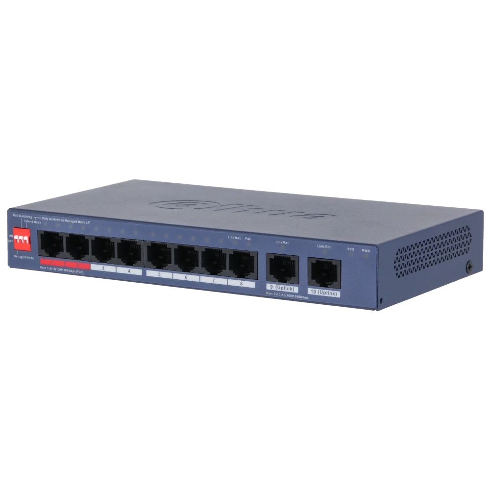 Комутатор 8 портів керований Dahua DH-CS4010-8GT-110-V2 PoE (2863456204)