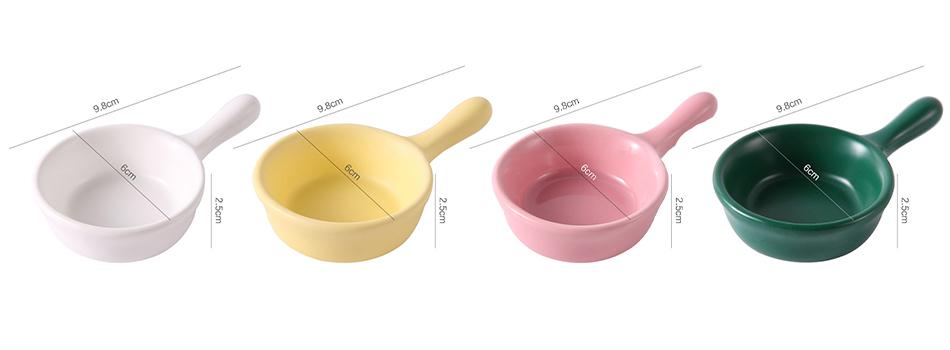 Набор круглых соусниц с ручкой 4 шт. Розовый (2166935244) - фото 4