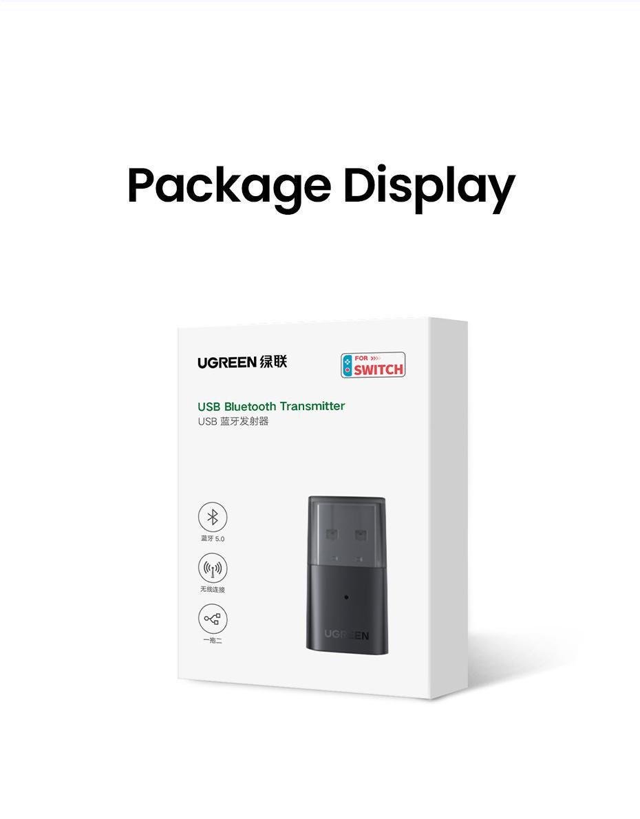 Адаптер UGREEN Bluetooth 5.0 передавач USB для PS4/4 Pro/5/Nintedo Switch/PlayStation Чорний (10928) - фото 14