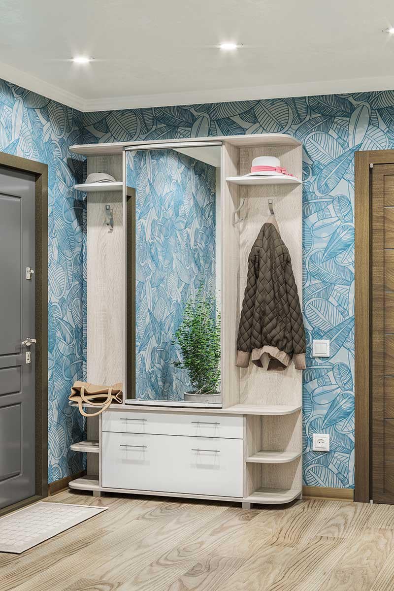 Передпокій Світ Меблів Пріма 1350х405х2110 з ДСП Дуб Сонома/Білий