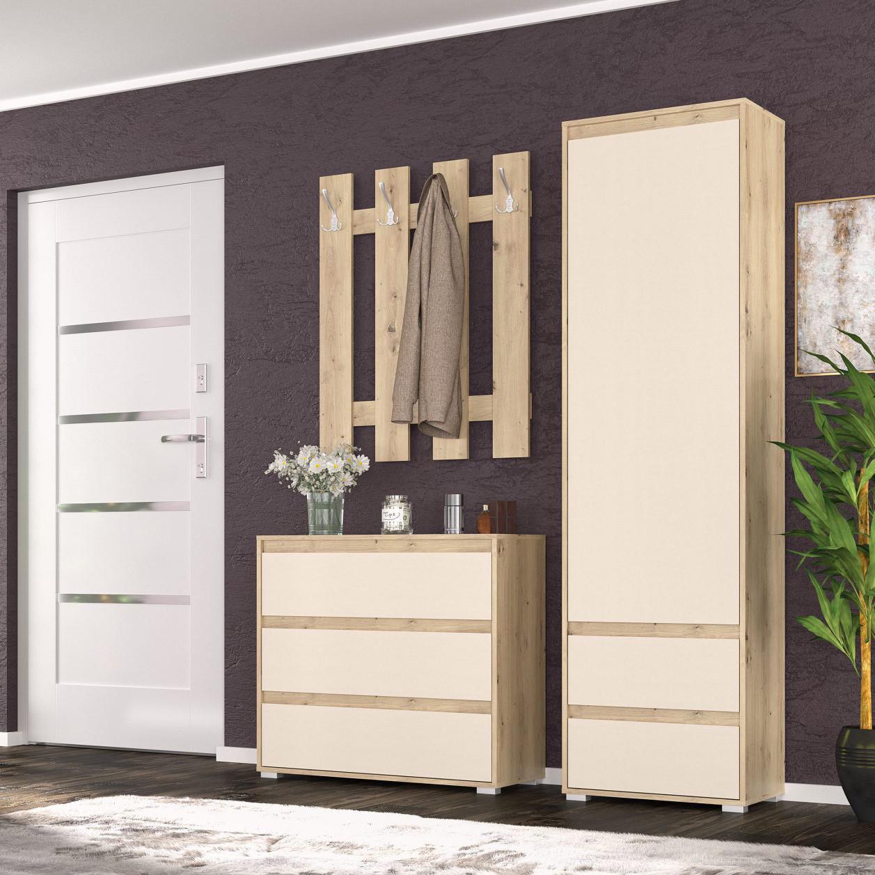 Шафа в передпокій Мебель-Сервіс 1Д2Ш Торіно Дуб Артізан/Шампань (26887944) - фото 2 Шафа в передпокій Мебель-Сервіс 1Д2Ш Торіно Дуб Артізан/Шампань (26887944) - фото 2