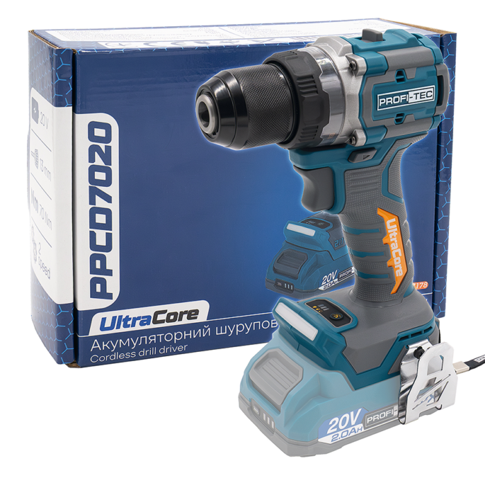 Дриль-шуруповерт PROFI-TEC PPCD7020 UltraCore без акумулятора та зарядного пристрою