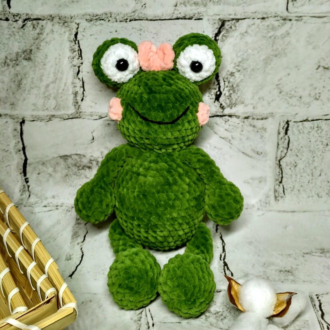 Мягкая игрушка вязаная ручной работы Лягушка Квакша (202-49-2)
