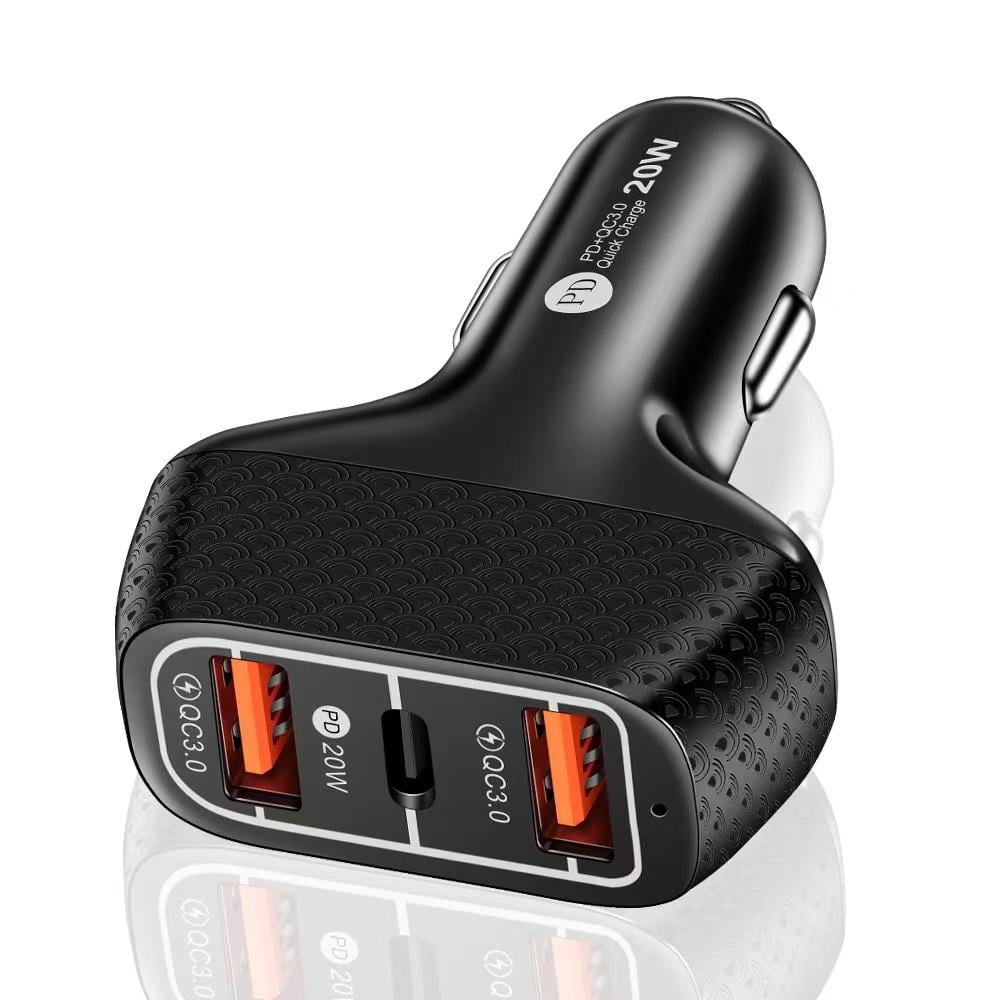 Адаптер питания автомобильный 12/24V 2USB-1Type-C YY-C15 PD 20W/QC3.0 38W (456096)