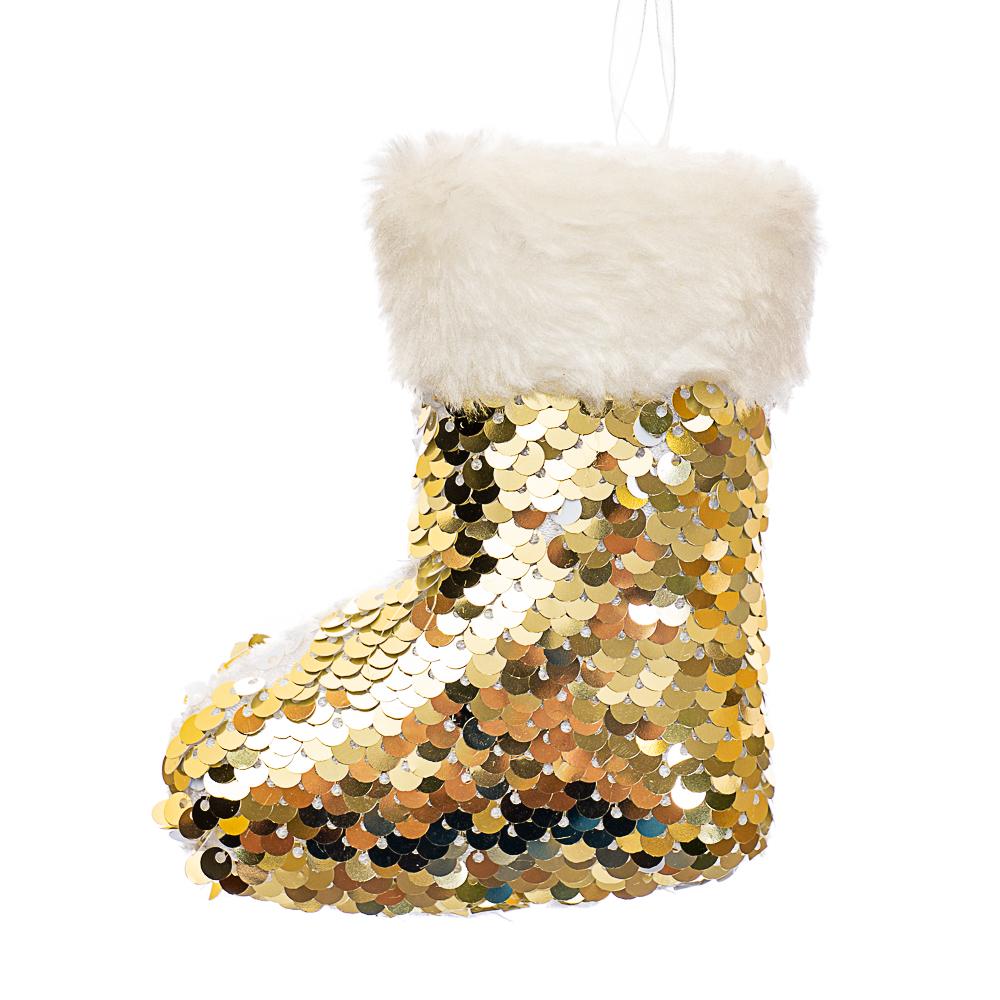 Набор новогодних украшений Elisey Зимний сапожок в пайетках 6 шт. (032NZK)