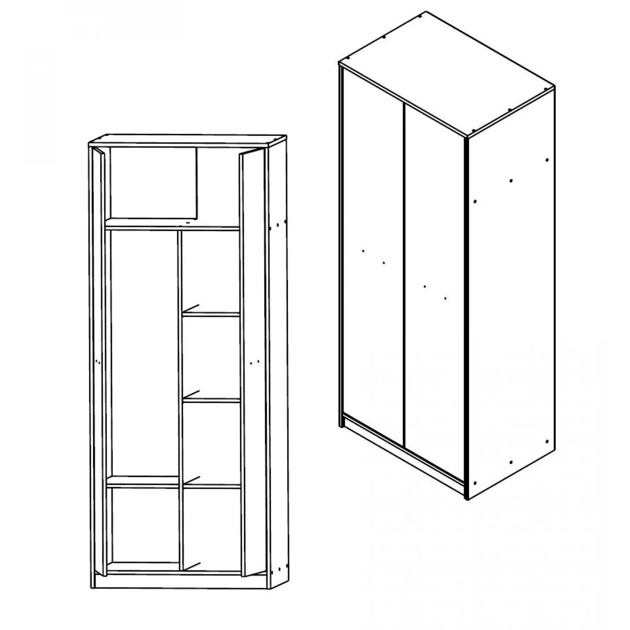 Шафа дводверна Гербор Непо SZF2D Дуб сонома/Німфея альба (GRB-1426) - фото 2