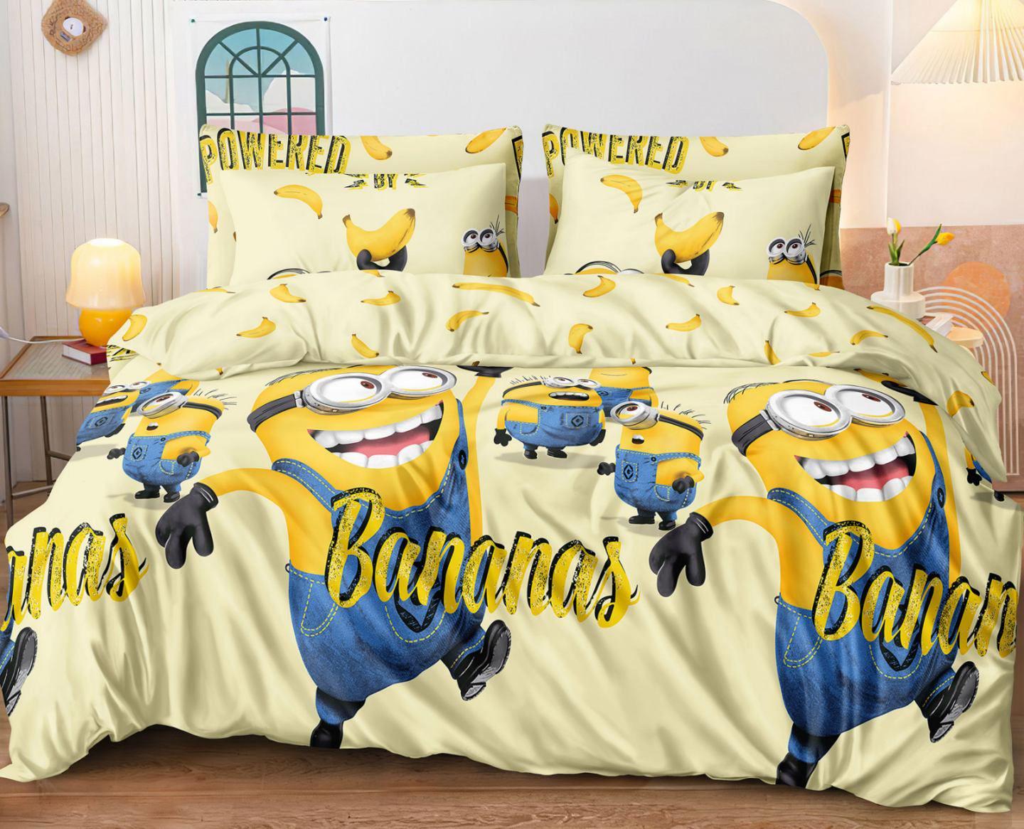 Комплект дитячої постільної білизни Міньйони Посіпаки полуторний бязь Голд Lux 150x220 см (29225805)