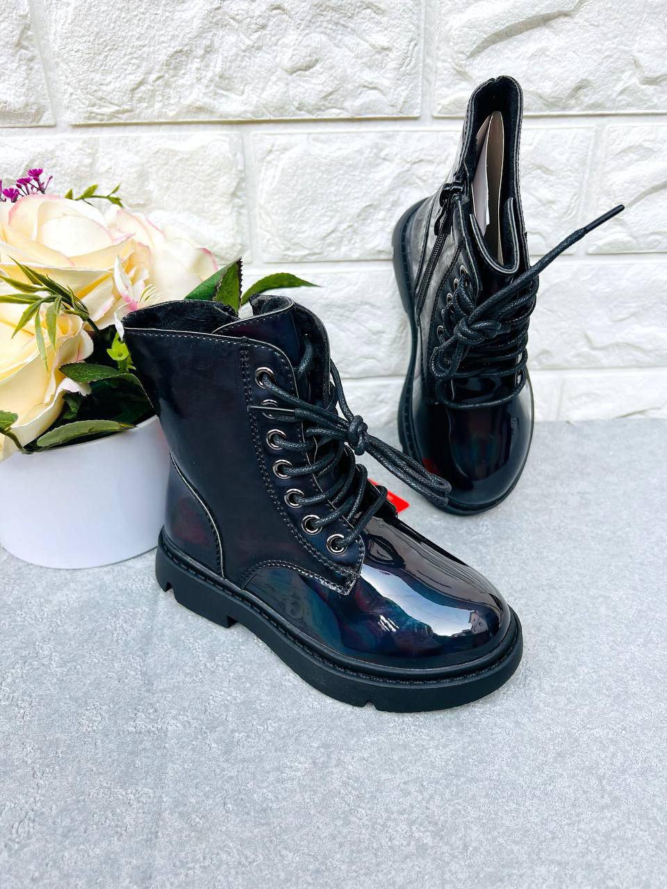 Чоботи для дівчинки Apawwa 1684 р. 30 18,7 см Чорний (1684-4)