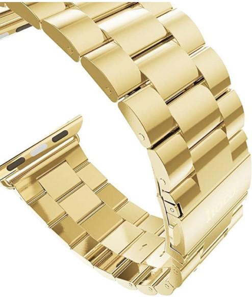 Ремешок стальной BeWatch для Apple Watch series 3/4/5/6 с шириной корпуса 38/40 мм Желтое Золото (1020428) - фото 4 Ремешок стальной BeWatch для Apple Watch series 3/4/5/6 с шириной корпуса 38/40 мм Желтое Золото (1020428) - фото 4