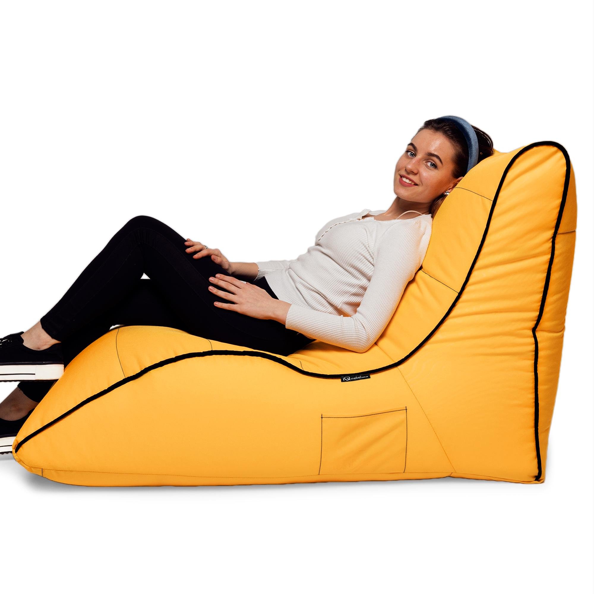 Крісло-мішок iQmebel Лежак 80х125 см оксфорд Жовтий - фото 7
