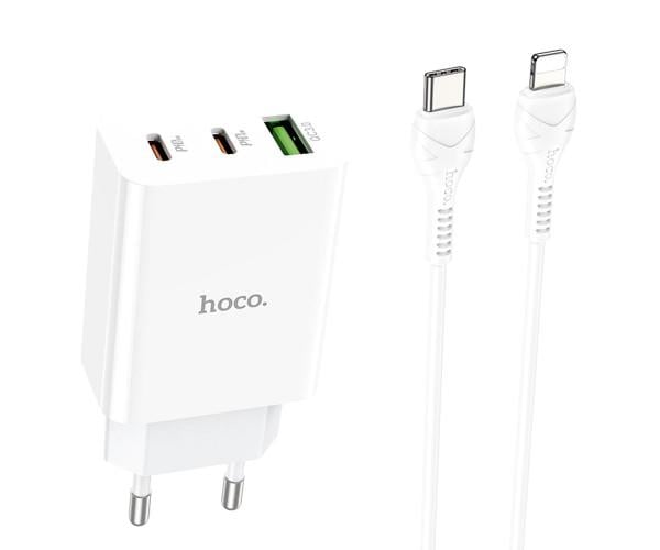 Устройство зарядное сетевое Hoco C99A USB QC3.0 3A Type C PD20W Lightning White Устройство зарядное сетевое Hoco C99A USB QC3.0 3A Type C PD20W Lightning White
