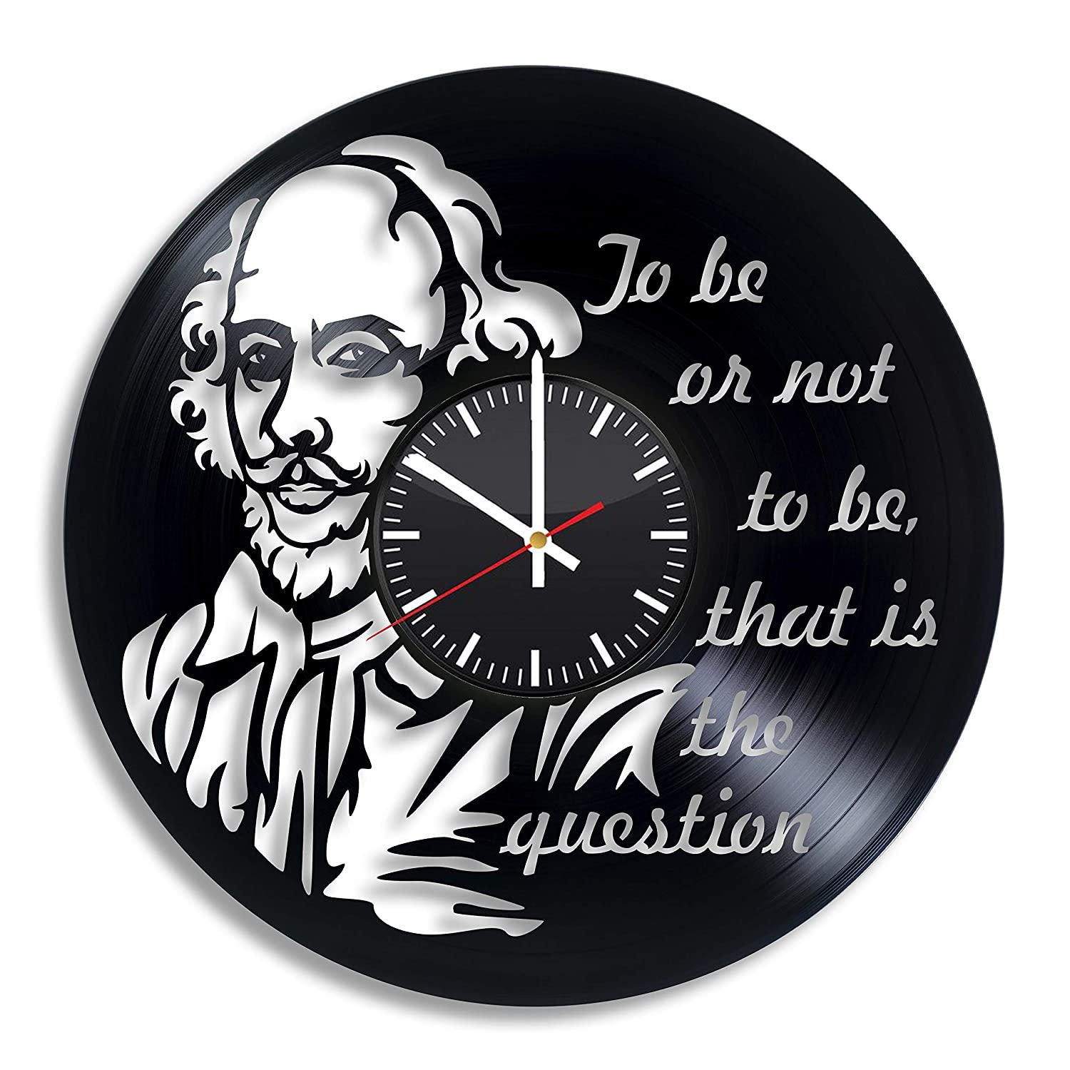 Часы настенные Уильям Шекспир 2329 из виниловой пластинки