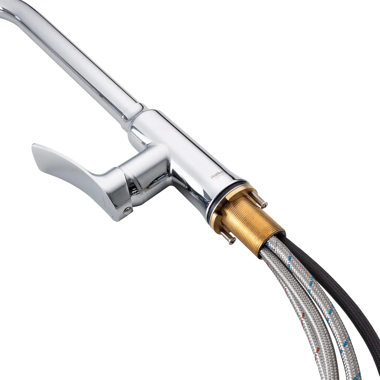 Змішувач латунний для кухні Haiba Bolero з висувною лійкою - фото 5