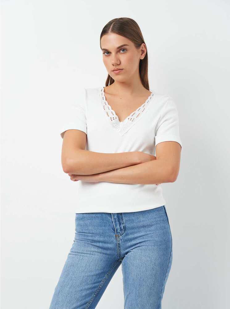 Футболка C&A 58270/1104701x01 жіноча M Білий (184445-1)