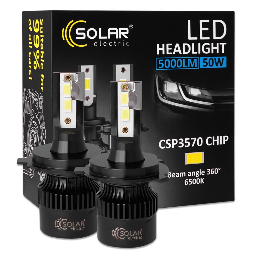 Автолампа Solar LED H4 12/24V 50W 5000Lm 6500K CSP3570 2шт