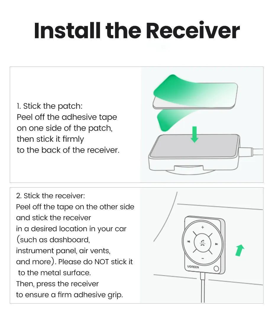 Адаптер UGREEN Bluetooth 5.4 приймач USB-AUX/3,5 мм minijack з мікрофоном RGB Чорний (35002) - фото 9 Адаптер UGREEN Bluetooth 5.4 приймач USB-AUX/3,5 мм minijack з мікрофоном RGB Чорний (35002) - фото 9