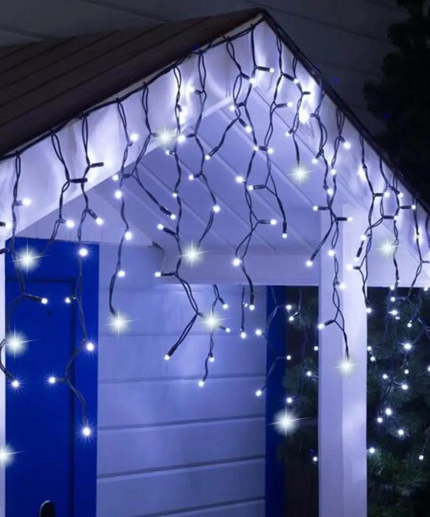 Гирлянда бахрома уличная 160 LED+FLASH 5x0,7 м 220В IP68 Холодный белый