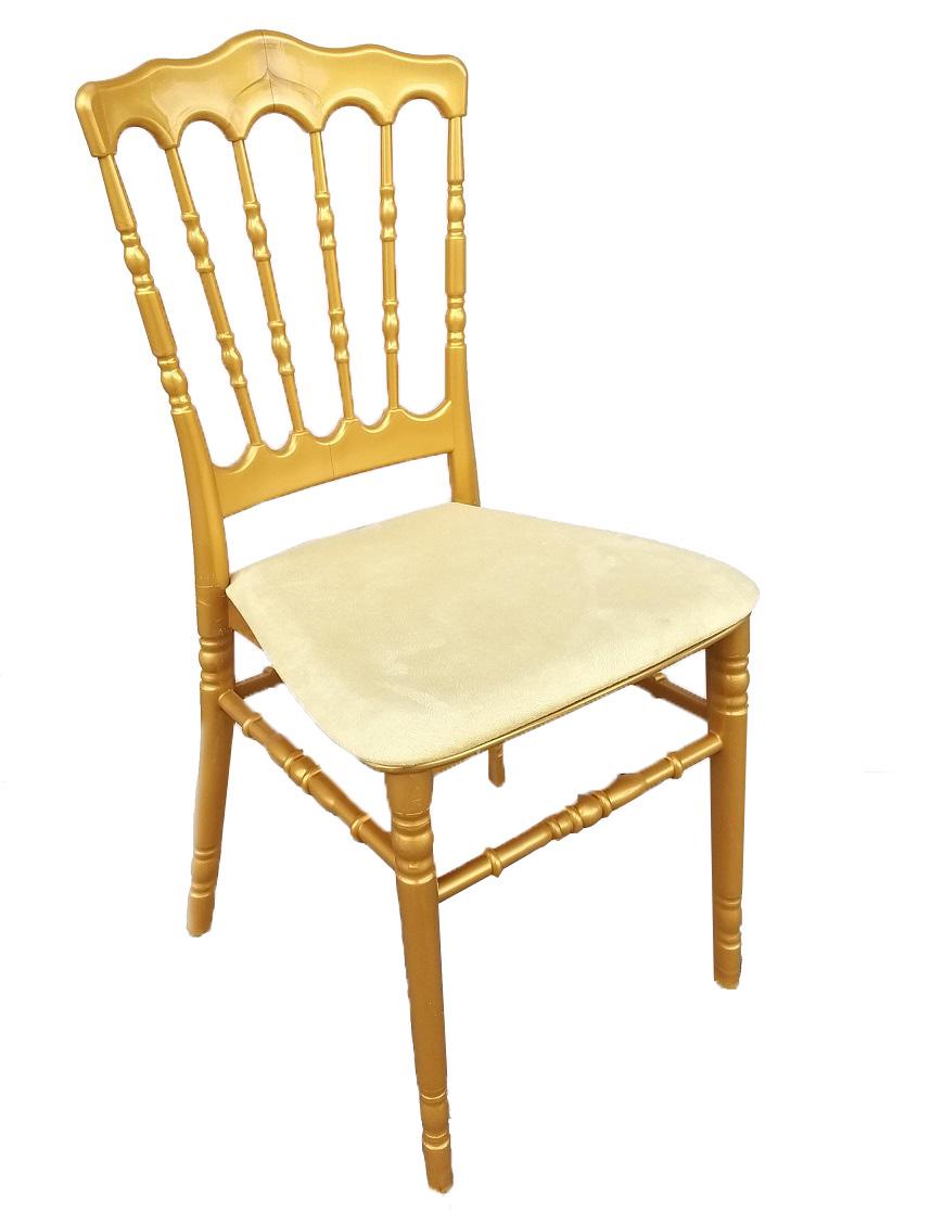 Стул Наполеон пластиковый с подушкой золотой (napg)