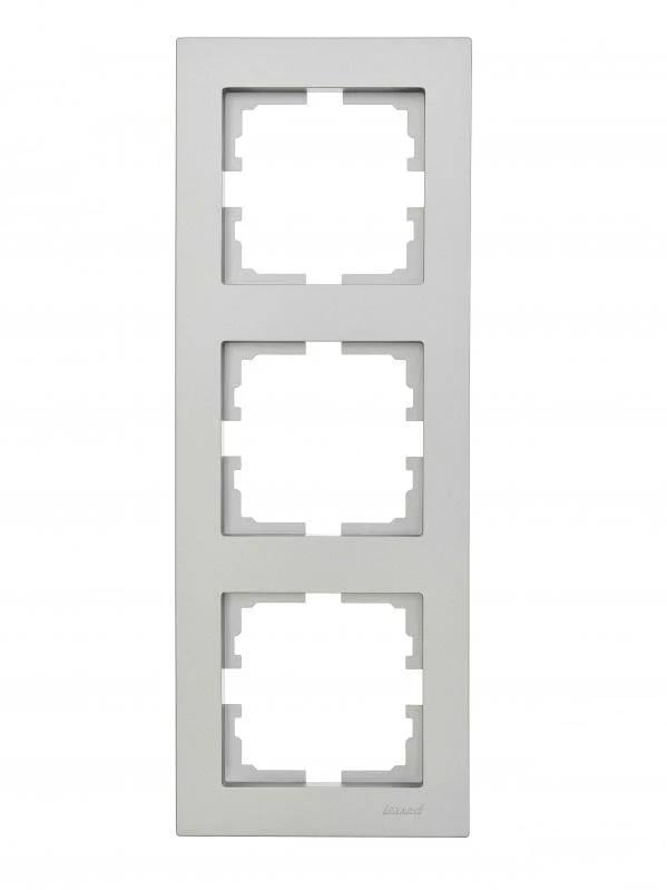 Рамка тримісна Vesna вертикальна з боковою вставкою Сірий 742-3500-153)