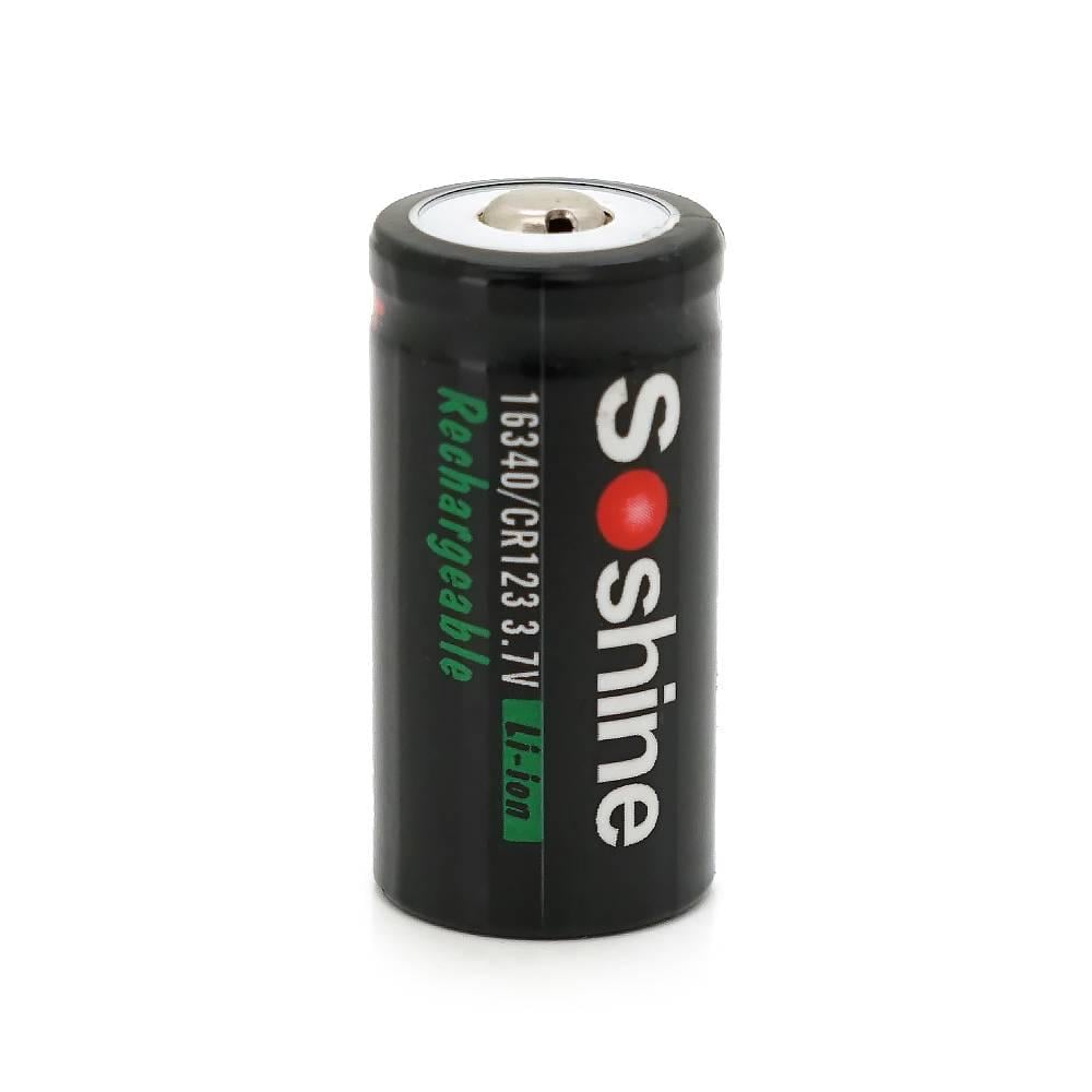Акумулятор Soshine 16340/CR123 Li-Ion 700mAh 1A 4,2/3,7/2,5V Button Top Black (29840)