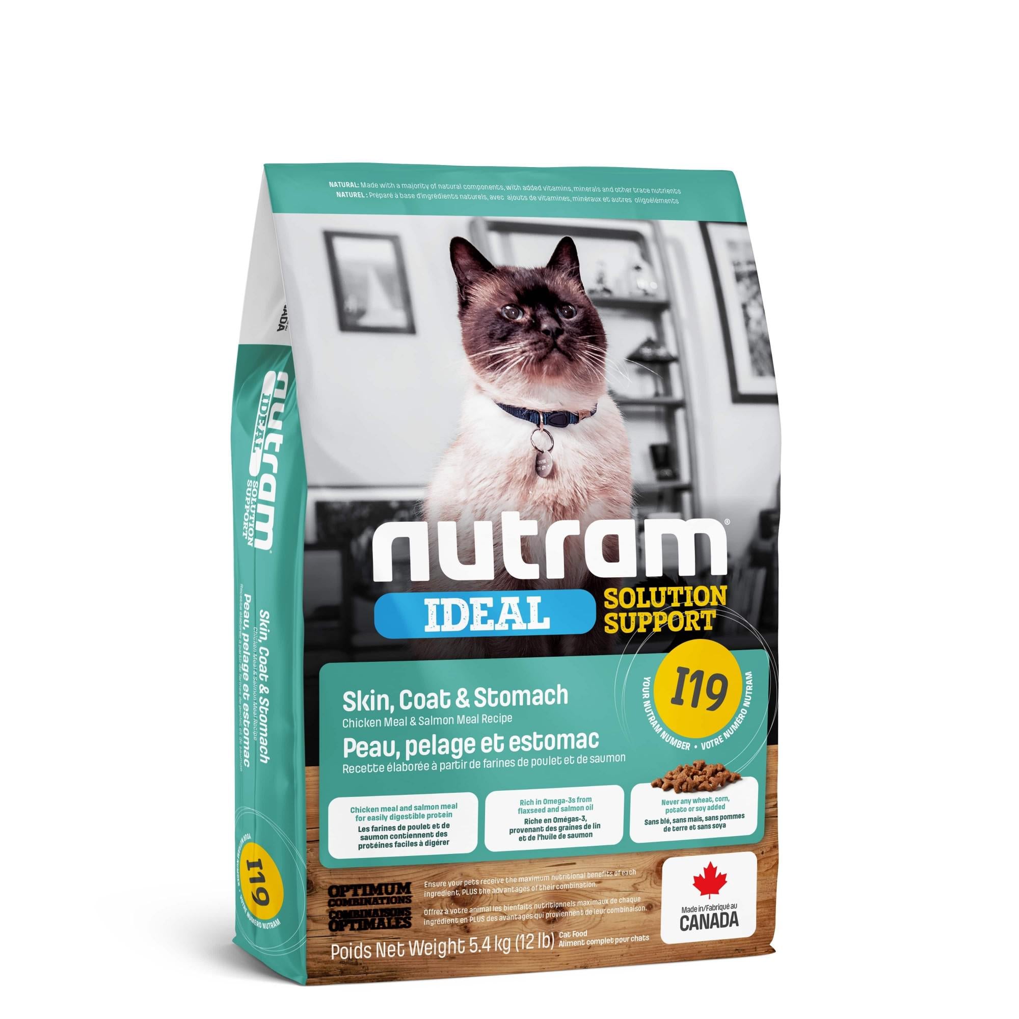 Корм сухой для кошек Nutram I19 Sensitive с чувствительной кожей и пищеварением c курицей и лососем 5,4 кг (067714102772) Корм сухой для кошек Nutram I19 Sensitive с чувствительной кожей и пищеварением c курицей и лососем 5,4 кг (067714102772)