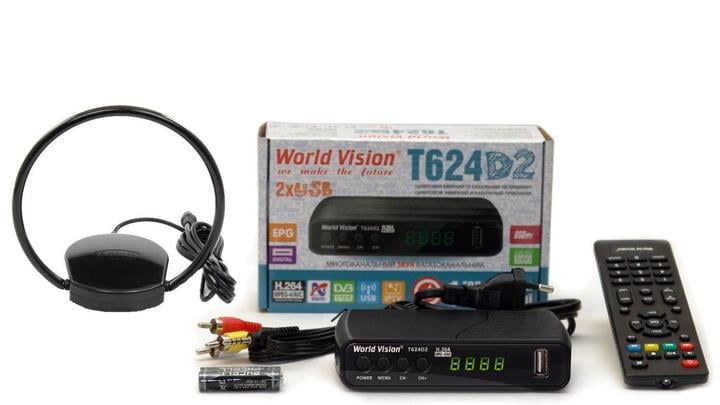 Тюнер World Vision Т624D2/антенна Eurosky ES 008 ОMEGA с усилителем 5В Тюнер World Vision Т624D2/антенна Eurosky ES 008 ОMEGA с усилителем 5В