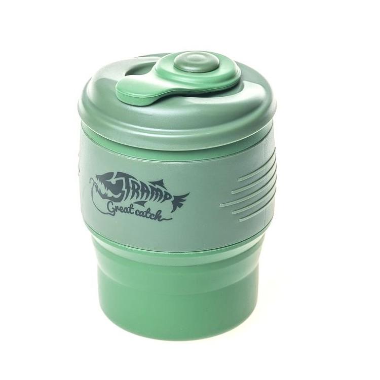 Кружка складная силиконовая с крышкой Tramp TRC-082-green 350 мл (65022)