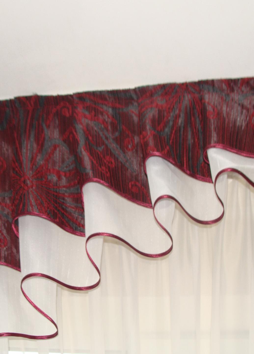 Ламбрекен жесткий Firanka Люкс 2 м Бордово-черный (4_1ж) - фото 4 Ламбрекен жесткий Firanka Люкс 2 м Бордово-черный (4_1ж) - фото 4