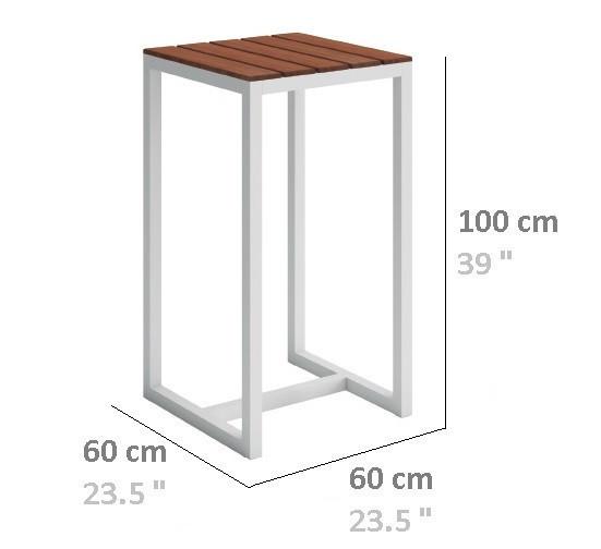 Стол барный GoodsMetall в стиле Лофт 1000х600х600 Simon (БСТ74) - фото 2