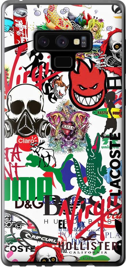 Чехол на Samsung Galaxy Note 9 N960F Many different logos (4022u-1512-42517)