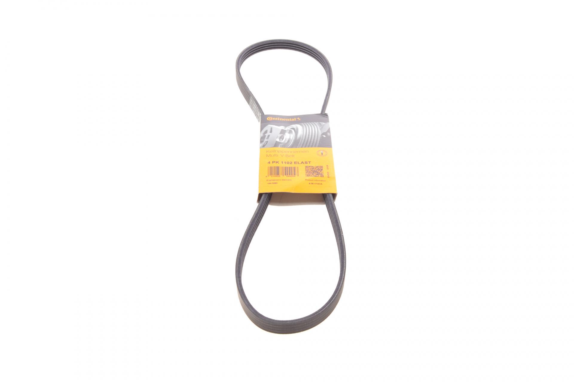 Ремень генератора Continental для Citroen Jumper/Fiat Ducato/Peugeot Boxer 3.0HDi/D 06- (4PK1102 ELAST)