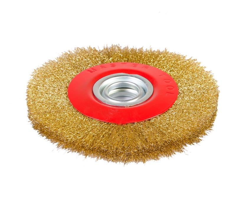 Щітка дискова Mastertool з латуньованого рифленого дроту 200х32 мм (19-9220)