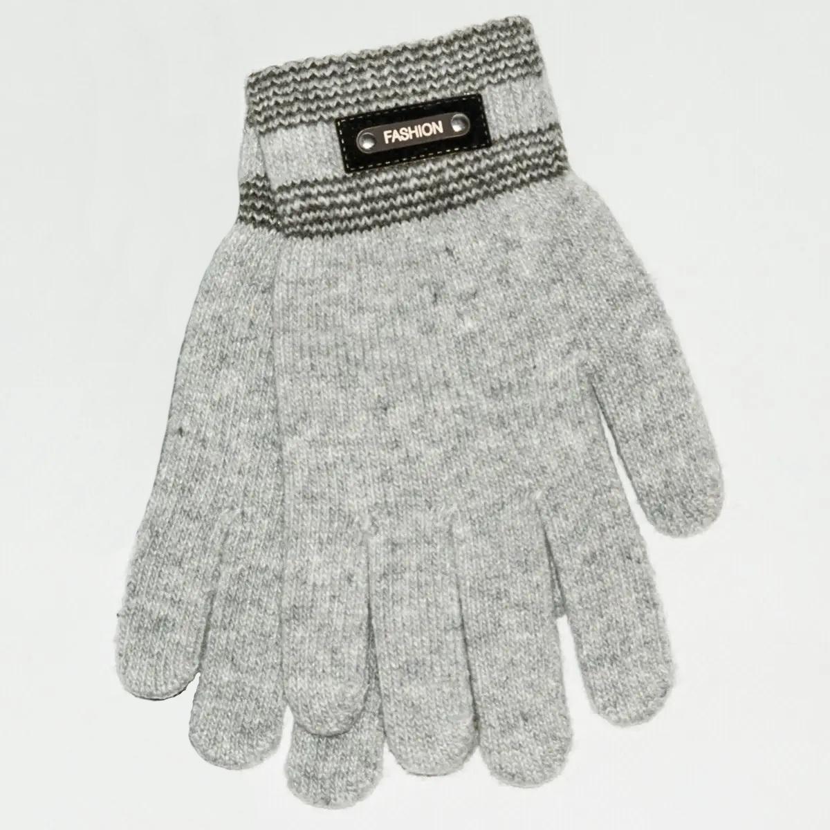 Мужские вязаные перчатки №18-7-13 размер универсальный Светло-серый (DR007706)