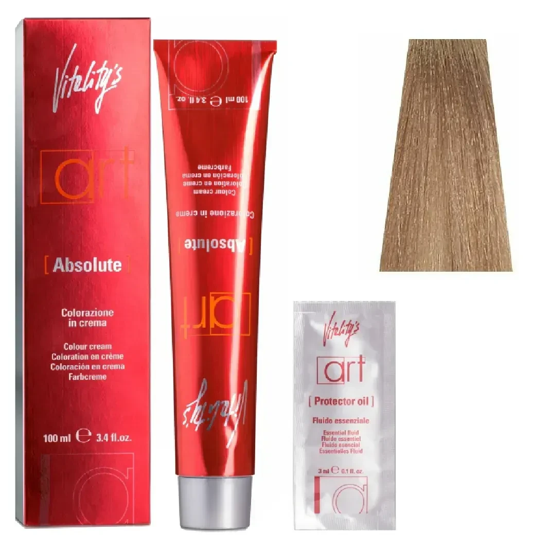 Крем-краска для волос с масляным коктейлем Vitality’s Art Absolute Hair Color Cream 8/03 Натуральный золотой светлый блондин 100 мл