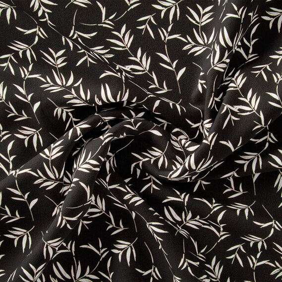 Ткань плательная IDEIA Креп Мадагаскар Веточка 1,5 м Черный (2200004224503)