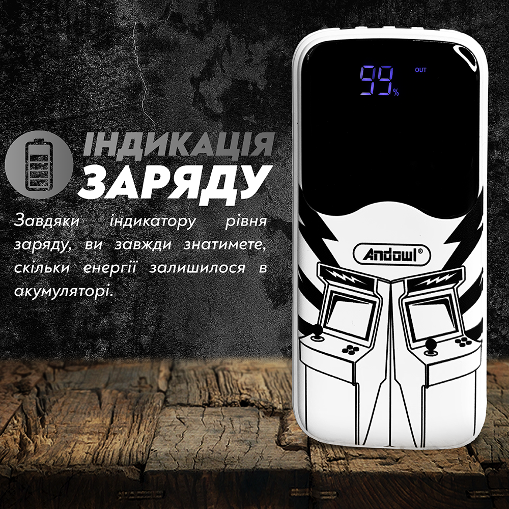 Повербанк Andowl Q-CD777 переходник для роутера 15000 mAh Белый (b73bb5df) - фото 4